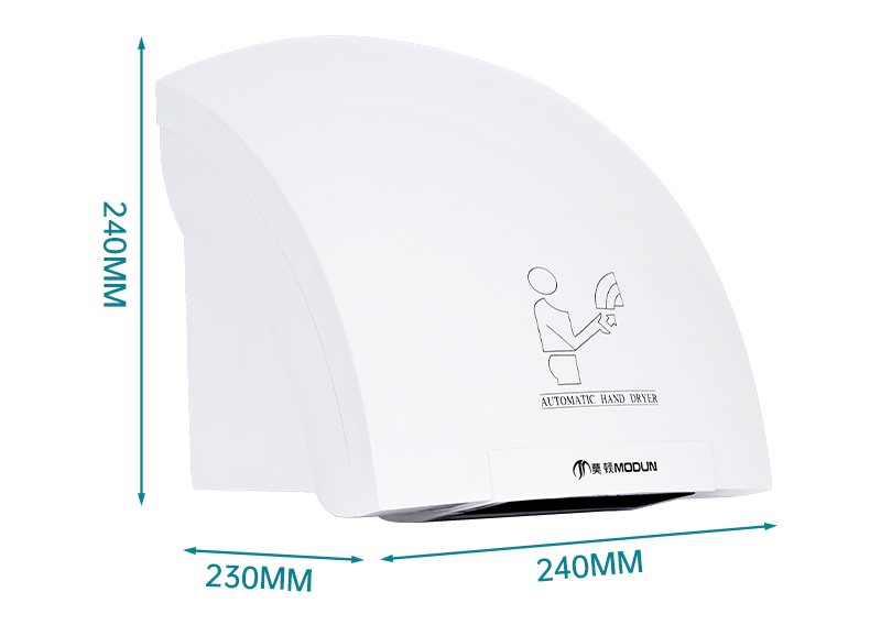 Asciugamani elettrico automatico classico con montaggio a parete Modun da 2000 W attivato da sensore per hotel e uso domestico