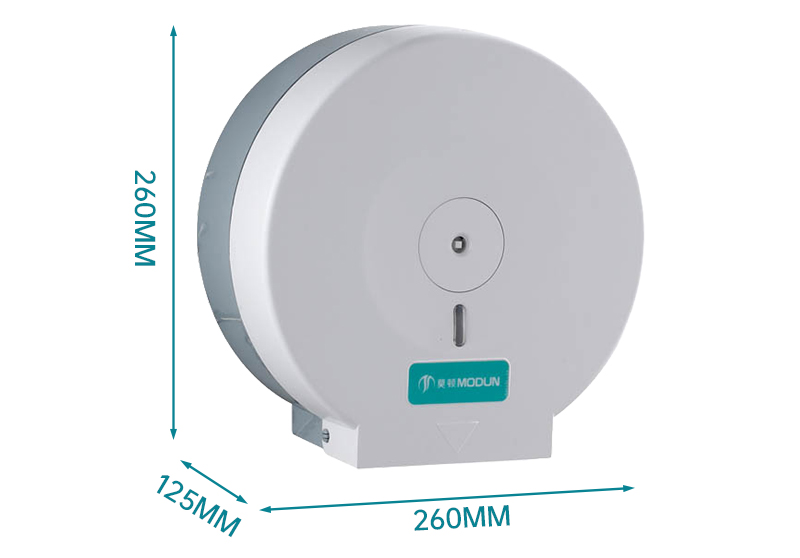 Accessori per il bagno Uso alberghiero Porta asciugamani in tessuto da parete in plastica grigia Dispenser di carta in rotolo Jumbo ecologico