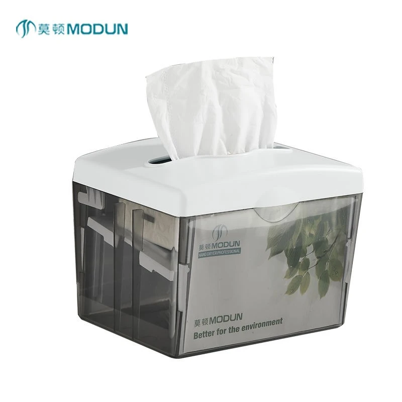 Dispenser di tovaglioli piegati a Z da banco moderno in plastica nera trasparente per uso alberghiero 5817G