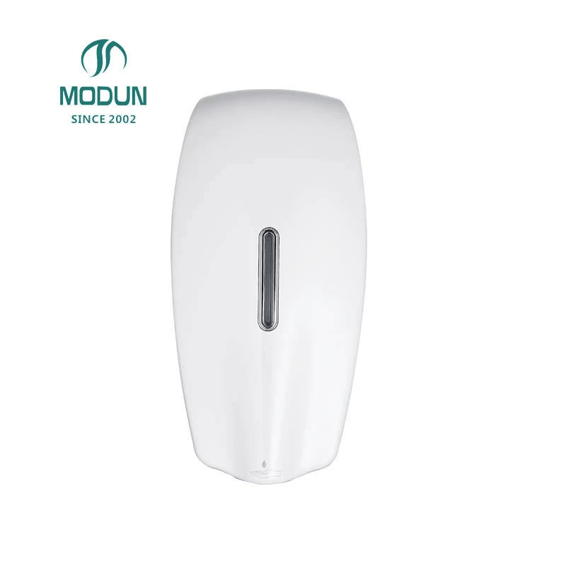 Dispenser di sapone liquido per mani in plastica per montaggio a parete per hotel dal design moderno bianco / argento da 1000 ml M-6206